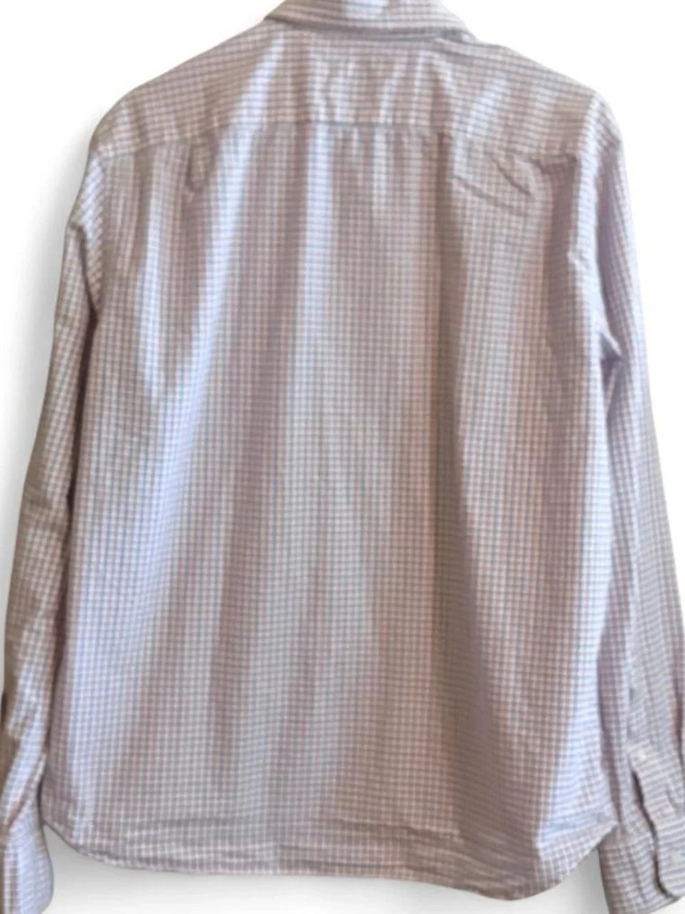 J. Crew Men's White and Red Grid Dress Shirt Sz L Slim